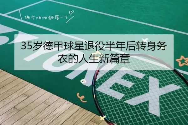 35岁德甲球星退役半年后转身务农的人生新篇章